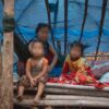 Villagers seeking shelter following the March 2021 airstrikes at an IDP camp within the Salween Peace Park. Image courtesy of KESAN.