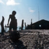 A child in Jakarta working in the fishing sector.