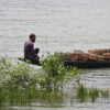 Fishermen fishing for crabs in the wild.