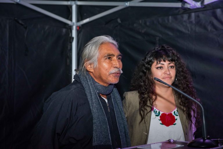Pablo Sibas Sibas delivering a testimony at the HRD Memorial Vigil in Dublin, during the Front Line Defenders Dublin Platform 2022. Image by Kamil Krawczak