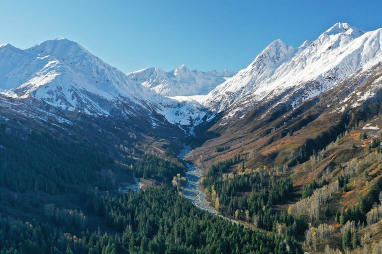 The Palmer mine site, which has been proposed near Glacier Creek, just below the Saksaia glacier.