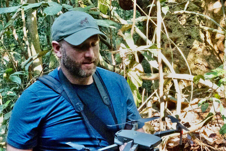 Kevin Marriott with a drone.