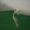 The Amazon River flows into the Atlantic Ocean.