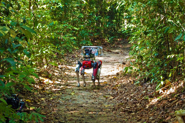 Spot, the robotic dog, is equipped with cameras and audio recorders.