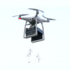 Drone carrying self-burying seed carriers .