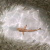 A blacktip reef shark swims among smaller fish