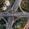 Aerial view of traffic.