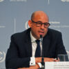 UNFCCC Executive Secretary Simon Stiell briefing the press on the opening day of the conference.